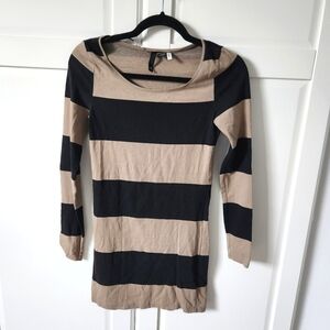 H&M Divided black and tan stripped mini dress